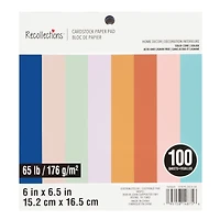 6" x 6.5" Home Décor 65lb. Cardstock Paper Pad by Recollections™, 100 Sheets