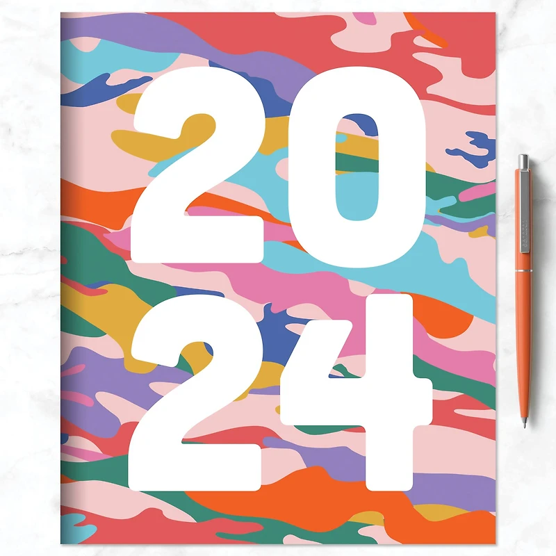 2024 Super Cali Camo Large Monthly Planner