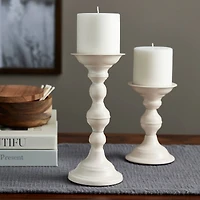 Cream Metal Pillar Candle Holder by Ashland