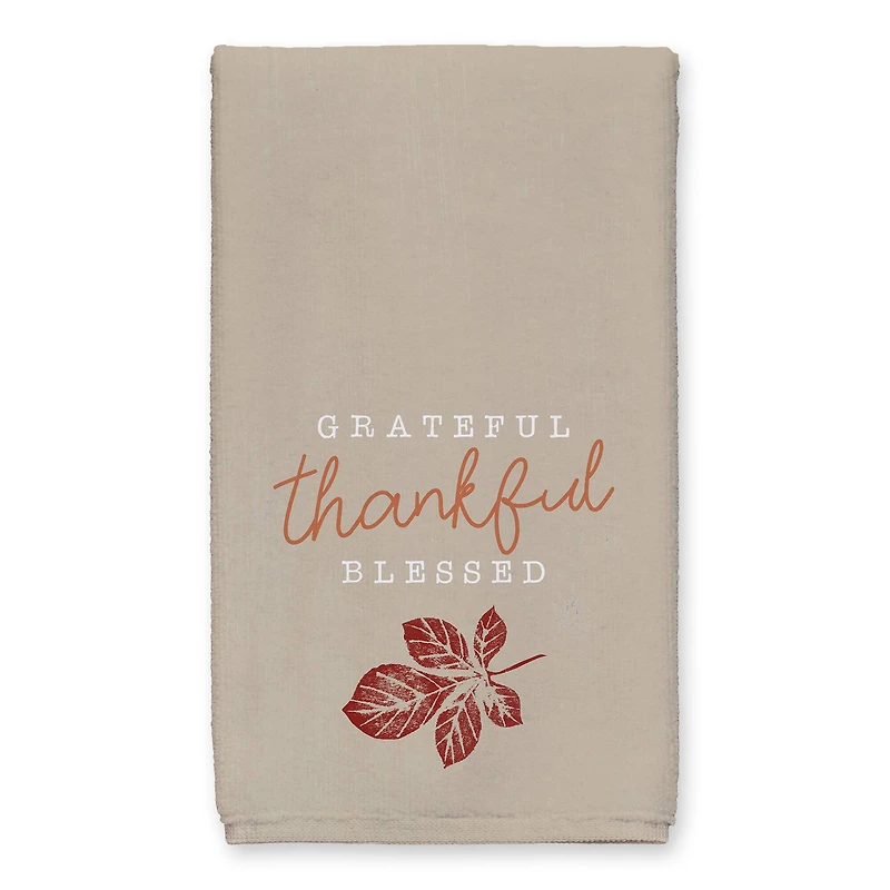 Grateful Thankful Leaf Tea Towel Set