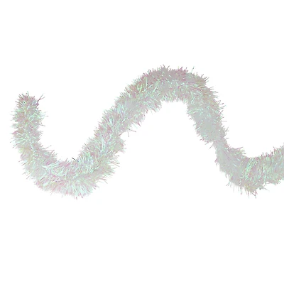 50ft. White Iridescent Tinsel Garland