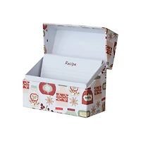 Hello Honey® 5.5" x 4" Holiday Printed Paper Recipe Box with Cards