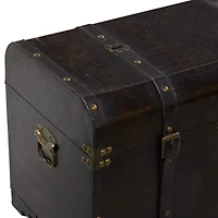 Set of 3" Brown Wood Traditional Trunk, 28", 24", 20"