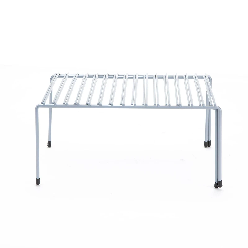 Mind Reader Silver Multi-Purpose Expandable Kitchen Counter & Cabinet Shelf Storage & Organization