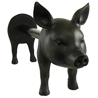 16" Black Farmhouse Pig Paper Towel Holder