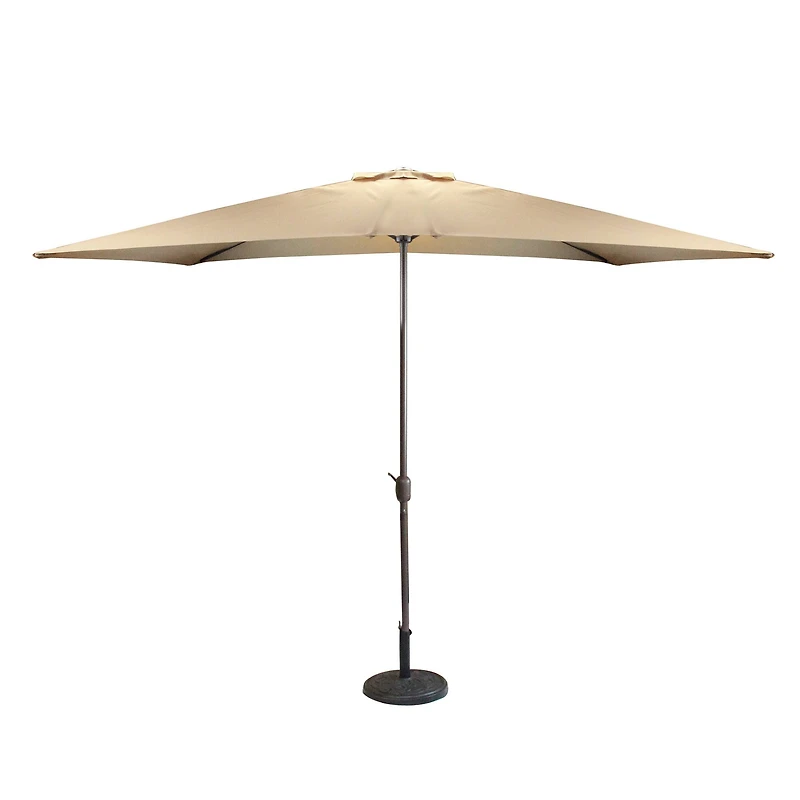 10ft. Dark Beige Patio Patio Market Umbrella with Hand Crank