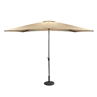 10ft. Dark Beige Patio Patio Market Umbrella with Hand Crank