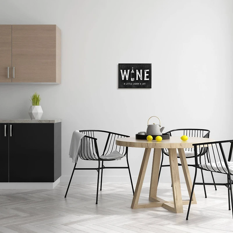 Stupell Industries Wine A Little Laugh A Lot Bottle Typography Framed Wall Art