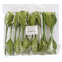 JAM Paper 2.25" Moss Green Corsage Leaf Stems, 100ct.