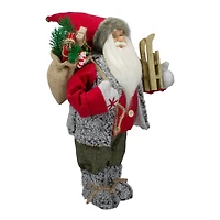 18" Standing Santa Christmas Figure Carrying Presents & Sled