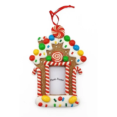 Wizardi 5" Gingerbread House Frame Christmas Ornament