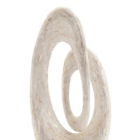 30" White Polystone Abstract Sculpture