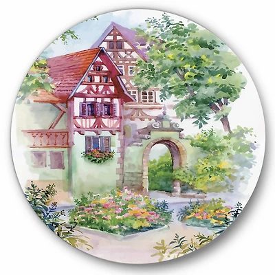 Designart - Red Rustic House In The Country Side