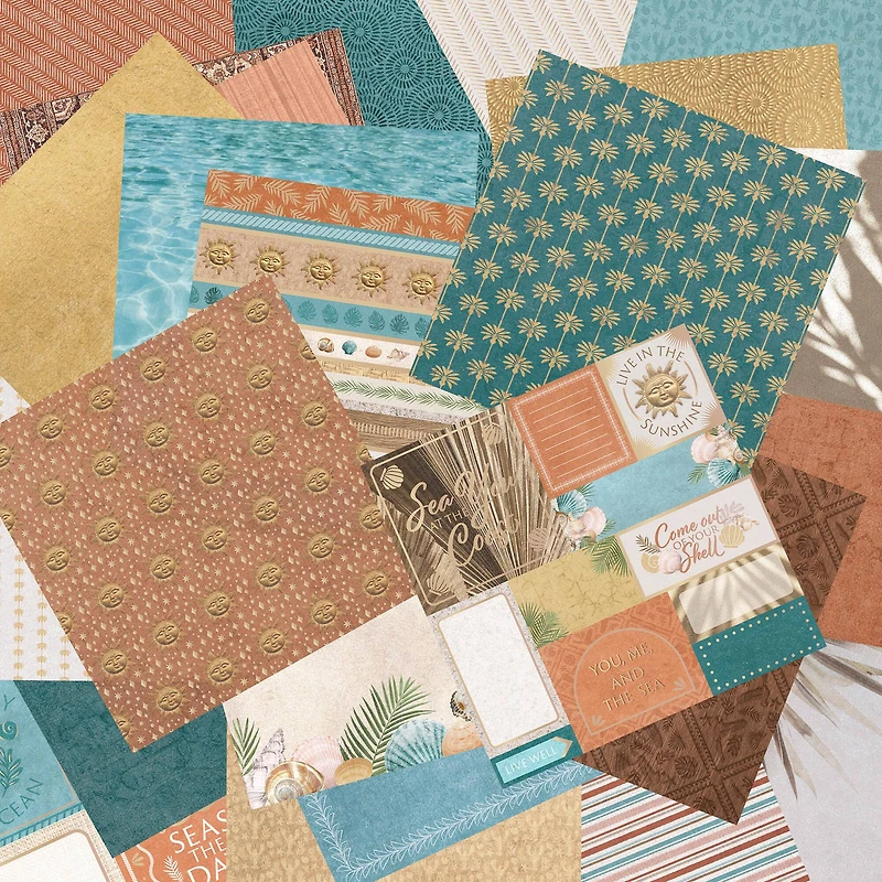 Craft Smith 12" x 12" Boho Coastal Paper Pad, 48 Sheets