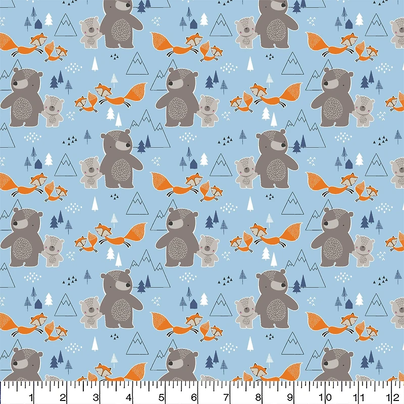 Eugene Textiles Blue Mountain Friends Flannel