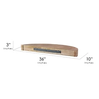 Round Wood Floating Wall Shelf