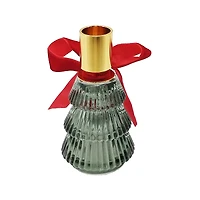 Glass Tree with Bow Taper Candle Holder by Ashland