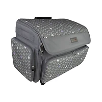 Everything Mary Purple Floral 4 Wheel Collapsible Deluxe Sewing Machine Storage Case