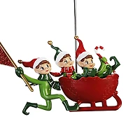 Elves in Sleigh Animated Tree Topper