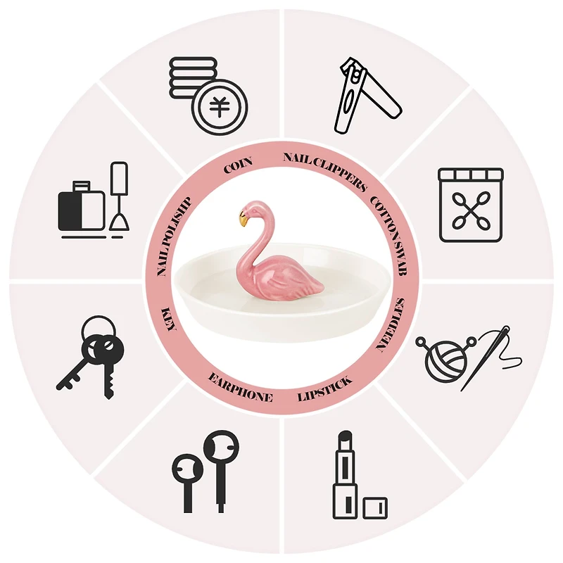 NEX™ 6" Flamingo Ring Dish Jewelry Tray Organizer