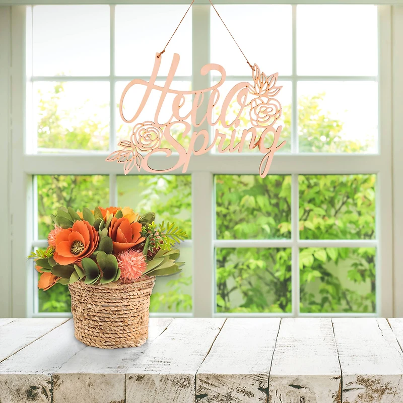 8" Spring Rope Basket Floral Bundle