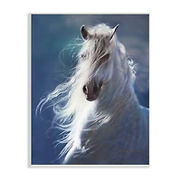 Stupell Industries White Horse with Long Mane Wild Equestrian Portrait Wall Plaque