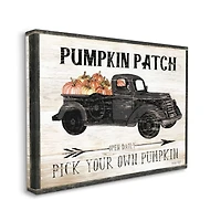 Stupell Industries Pumpkin Patch Farm Sign Fall Harvest Picking Canvas Wall Art