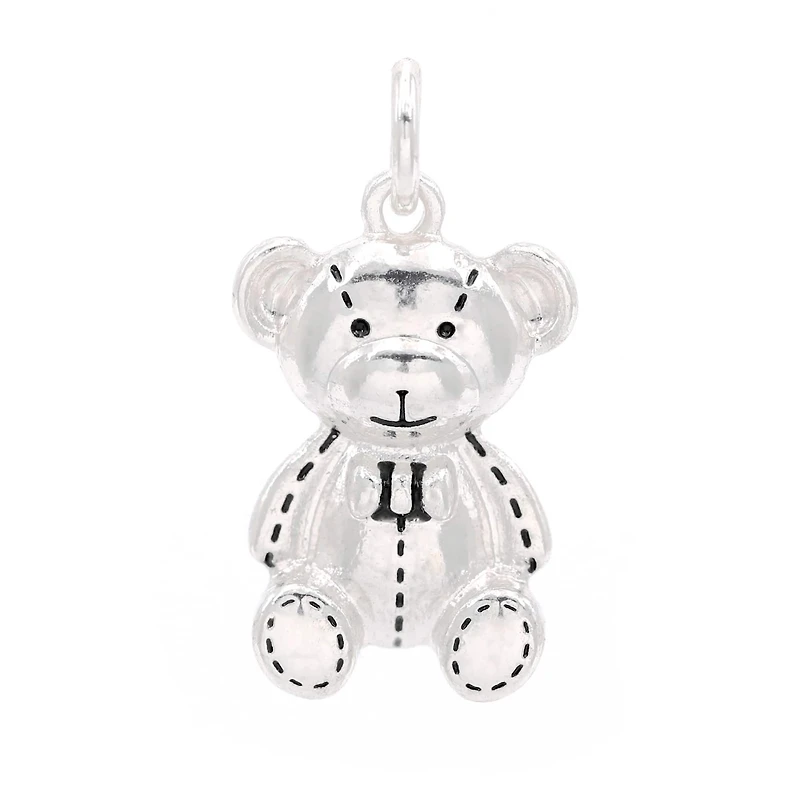Silver Plated Teddy Bear Charm by Bead Landing™