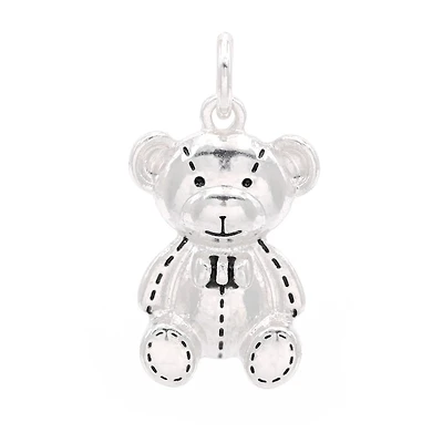 Silver Plated Teddy Bear Charm by Bead Landing™