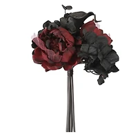10" Black Hydrangea & Red Rose Bouquet by Ashland®