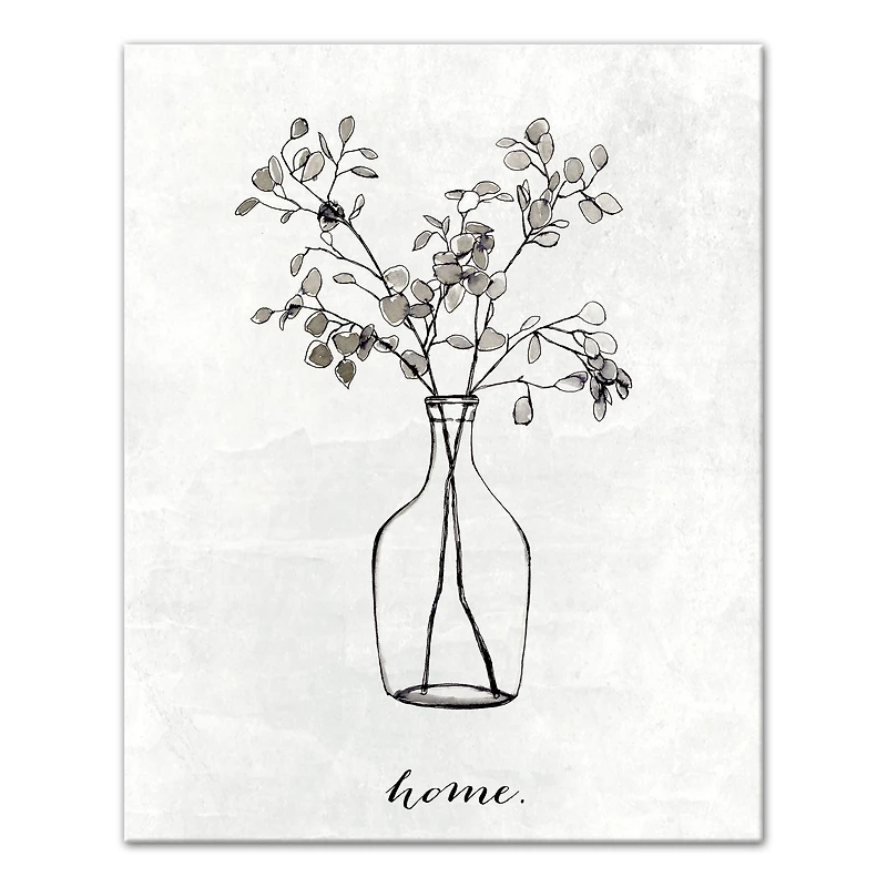 Designs Direct Home Flower Line Drawing Canvas Wall Art