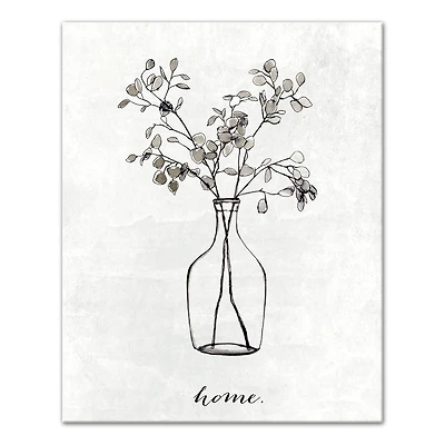 Designs Direct Home Flower Line Drawing Canvas Wall Art