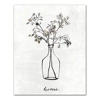 Designs Direct Home Flower Line Drawing Canvas Wall Art