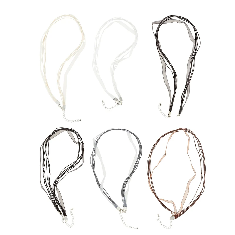 12 Packs: 6 ct. (72 total) 18" Ribbon Cord Necklaces by Bead Landing™