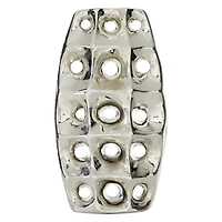 Silver Ceramic Modern Vase, 14" x 8" x 4"