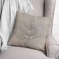 Sketch Fall Leaf Throw Pillow
