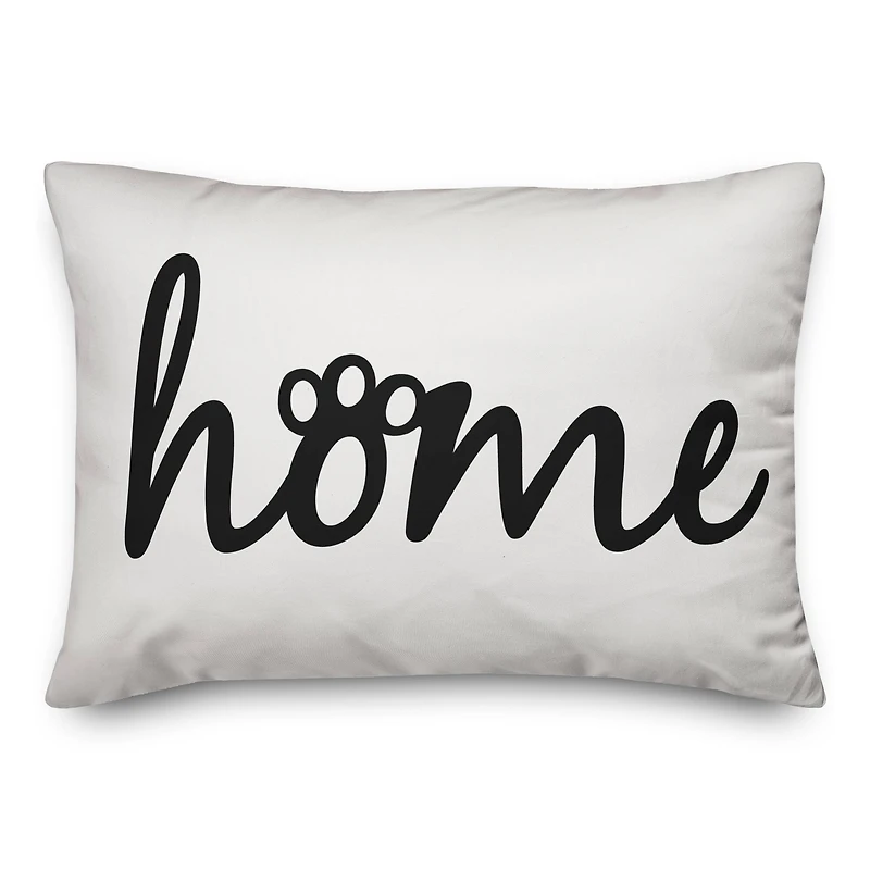 Home Paw Print Throw Pillow