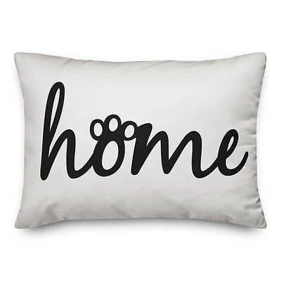 Home Paw Print Throw Pillow