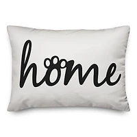 Home Paw Print Throw Pillow