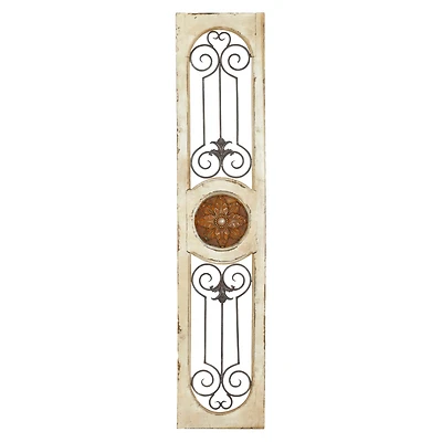 58" White Farmhouse Ornamental Metal & Wood Wall Décor