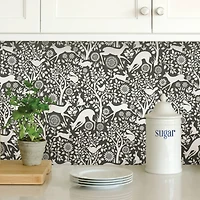 NuWallpaper Charcoal Merriment Peel & Stick Wallpaper