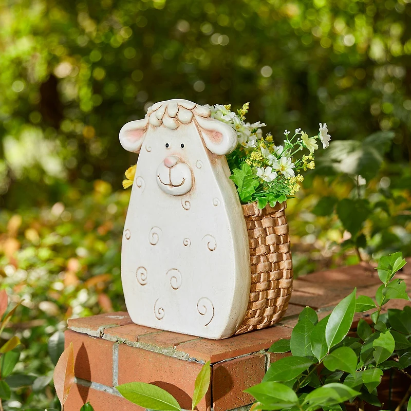 Glitzhome® 12.5" Cute Sheep Statue Planter