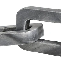 9.75" Gray Marble Geometric 2-Link Chain Sculpture Décor
