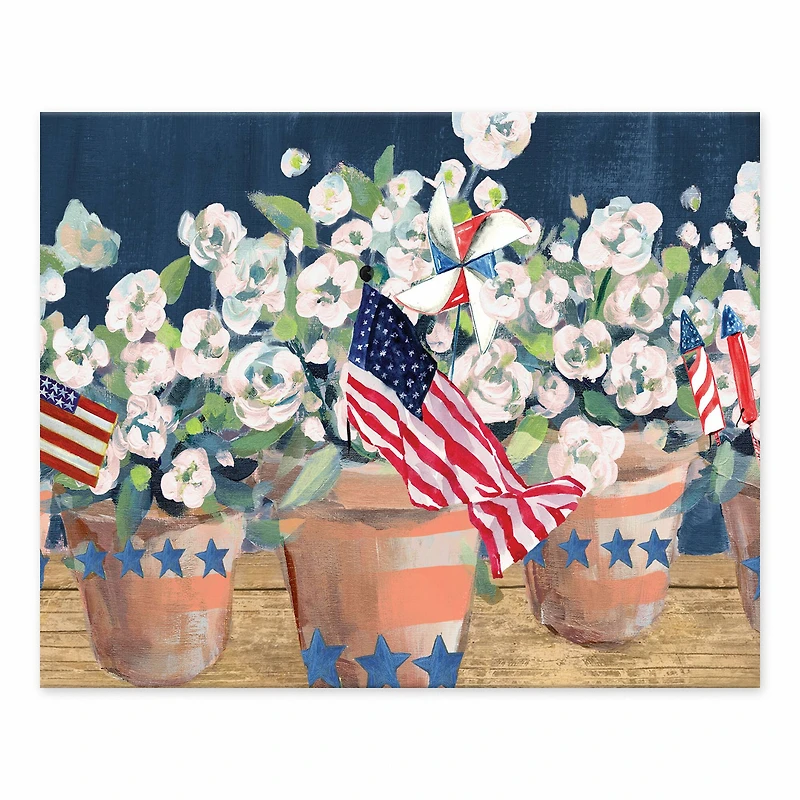 10" American Flower Pots Tabletop Canvas