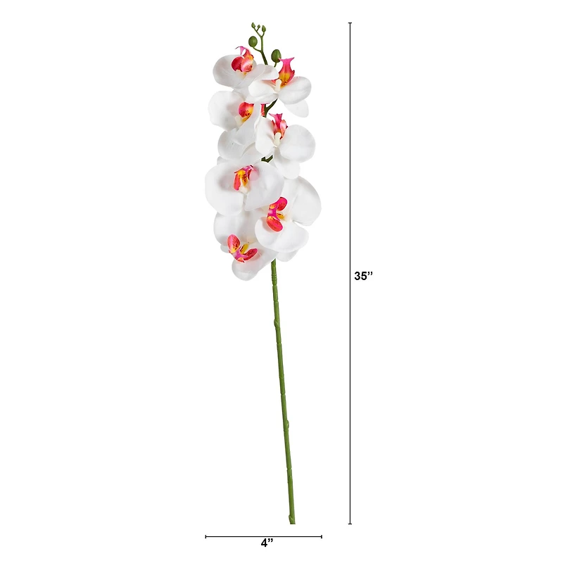 35" White Orchid Flower Stems, 3ct.