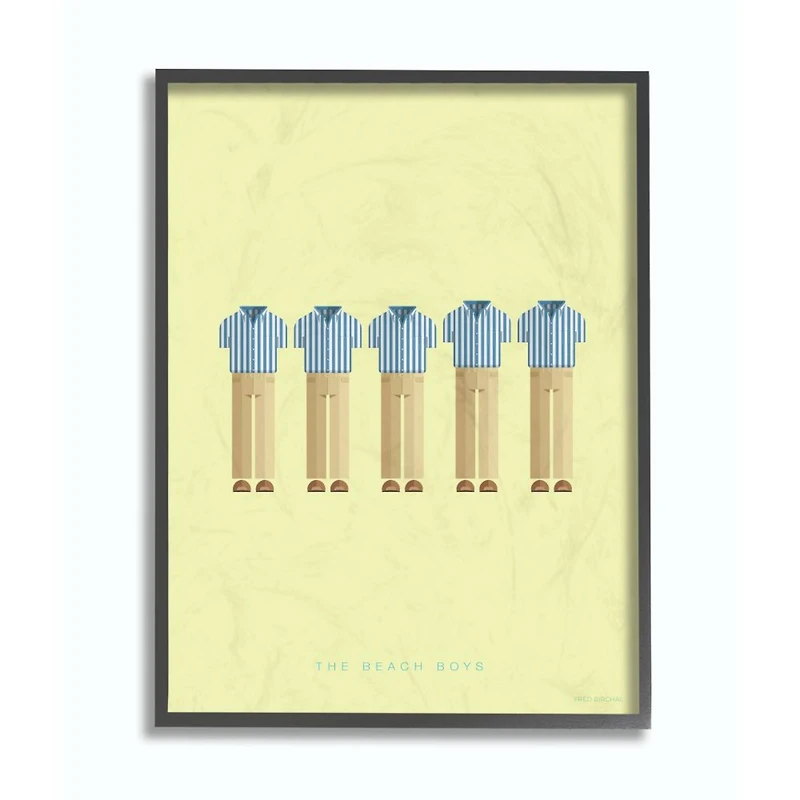 Stupell Industries The Beach Boys Minimalist Illustration Black Framed Wall Art