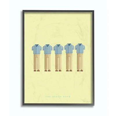 Stupell Industries The Beach Boys Minimalist Illustration Black Framed Wall Art