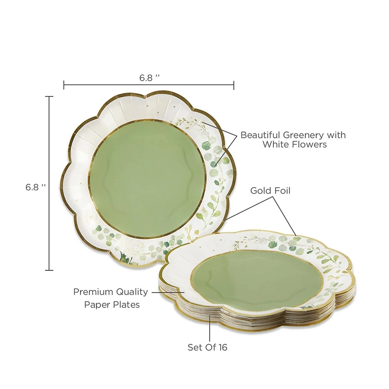 Kate Aspen® 7" Botanical Garden Premium Paper Plates, 64ct.