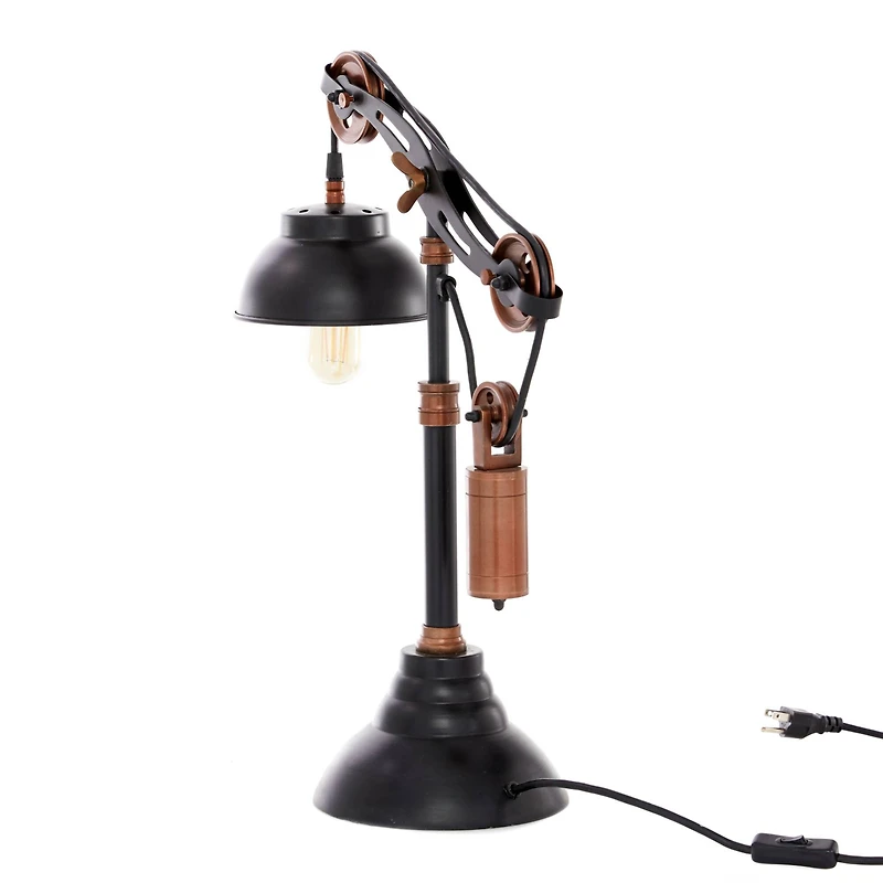 24" Black Metal Industrial Table Lamp