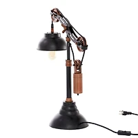 24" Black Metal Industrial Table Lamp